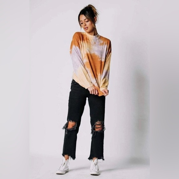 Free People/We The Free - Be Free Tie-Dye Long Sleeve Tee (Oversized) NWT - Picture 4 of 14